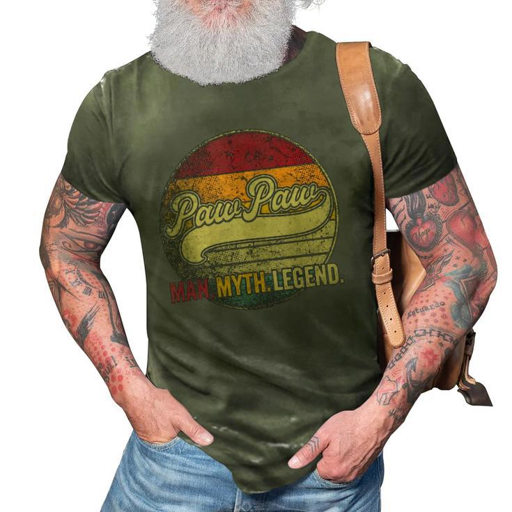 Paw Paw The Man Myth Legend Christmas Gift Grandpa Pawpaw  3D Print Casual Tshirt