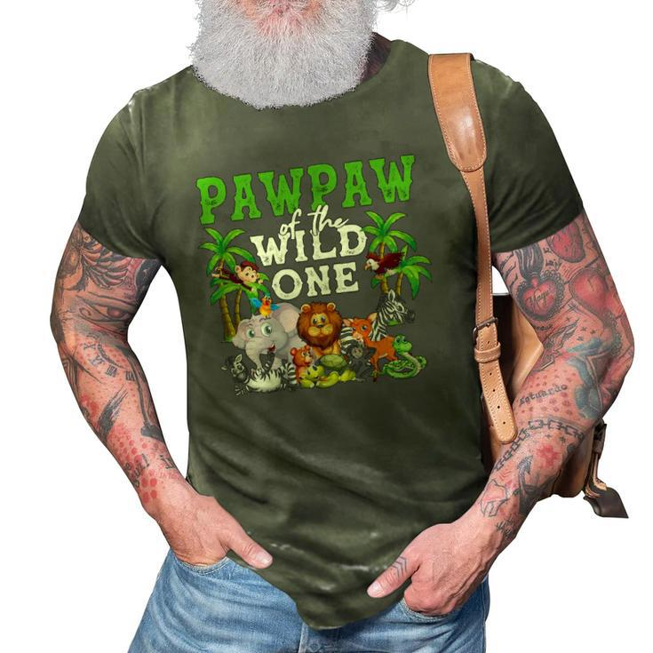 Pawpaw Of The Wild One Zoo Birthday Safari Jungle Animal 3D Print Casual Tshirt