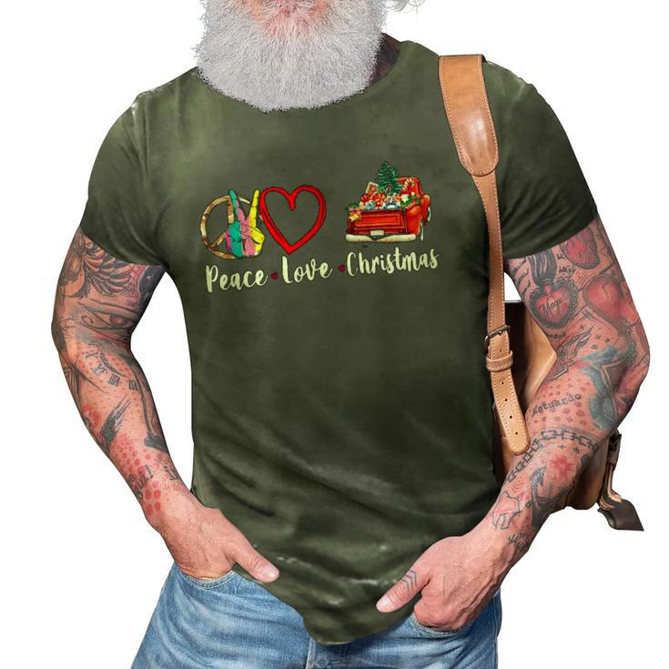 Peace Love Christmas Sublimation Peace Symbol 3D Print Casual Tshirt