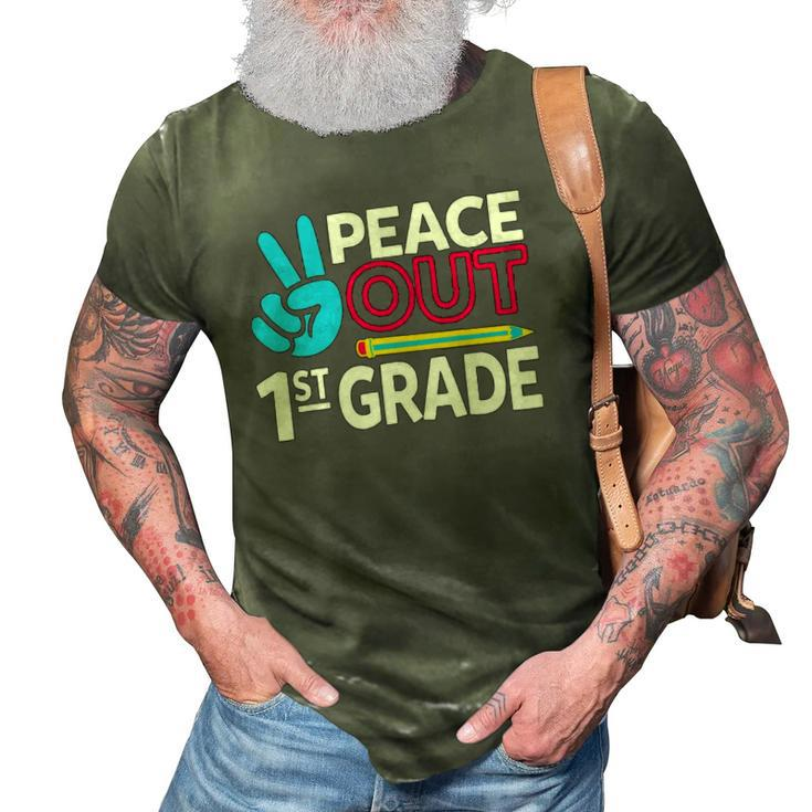 Peace Out 1St Grade Last Day Of School Teacher Girl Boy 3D Print Casual Tshirt