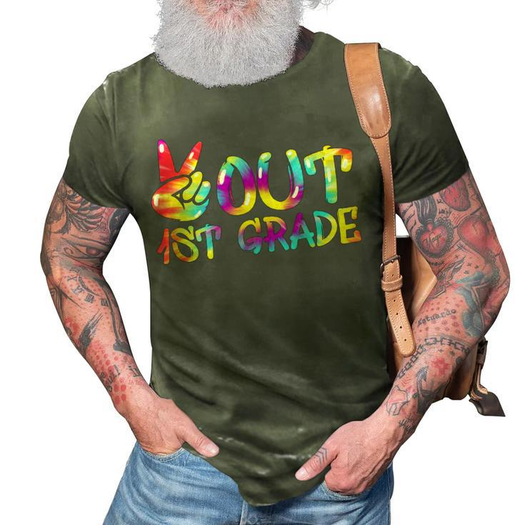 Peace Out 1St Grade Tie Dye Graduation Last Day School Funny  3D Print Casual Tshirt