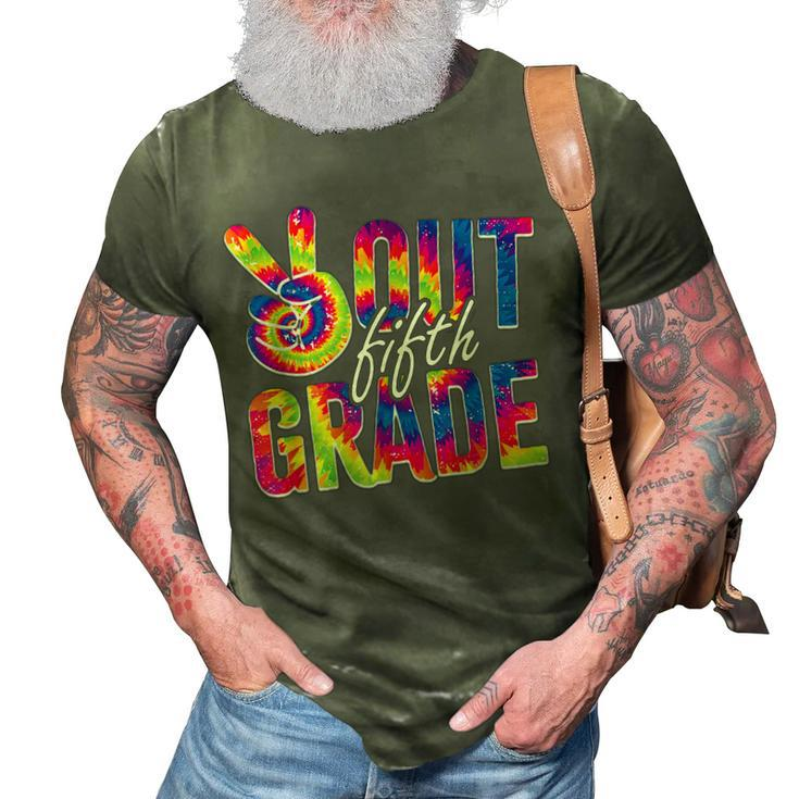 Peace Out Fifth Grade Tie Dye Funny Graduation 5Th Grade  3D Print Casual Tshirt