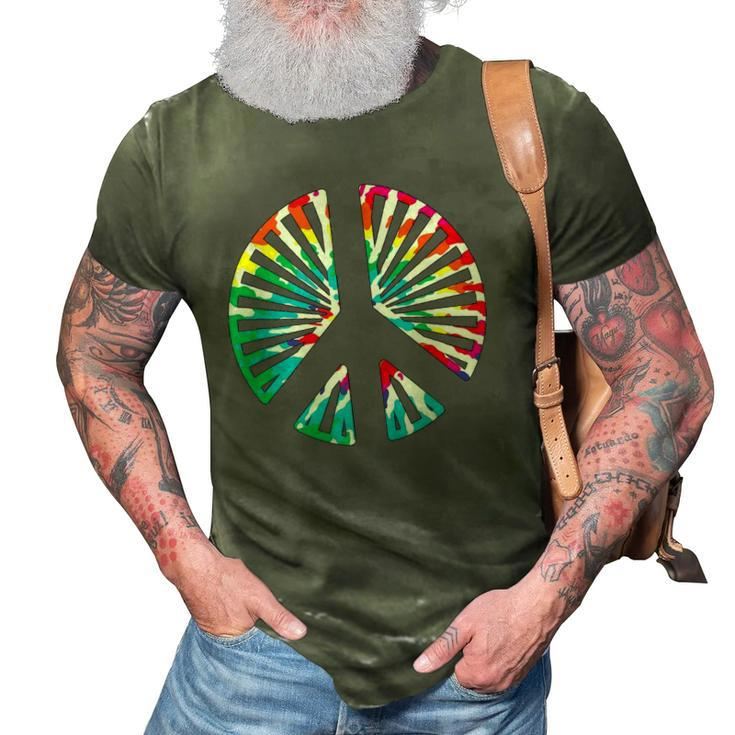 Peace Sign Rainbow Colors 70S 80S Party  3D Print Casual Tshirt