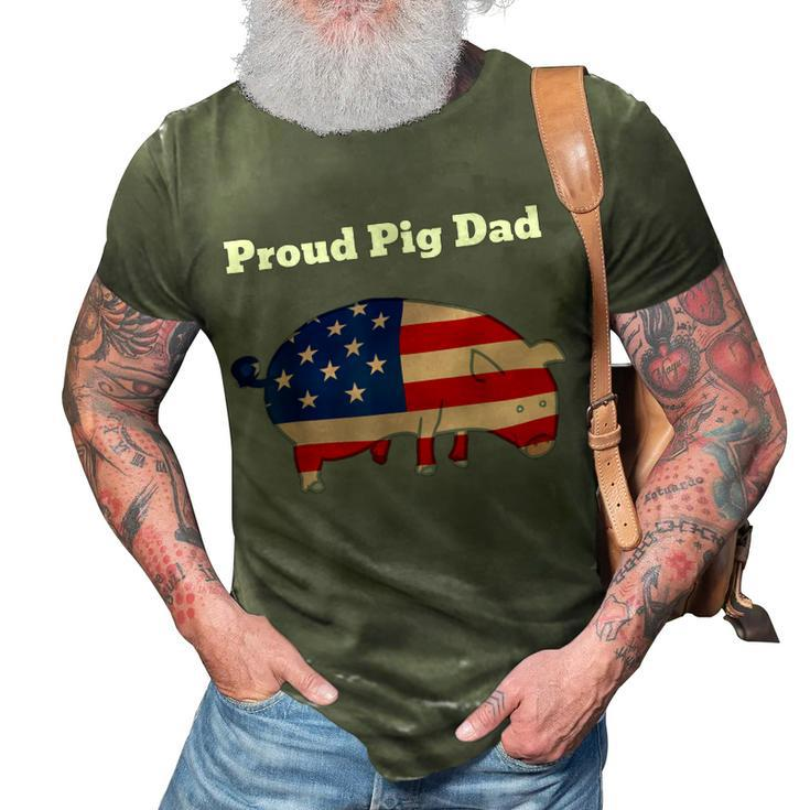 Pig  4Th Of July Cute Pig Lovers T |Proud Pig Dad 3D Print Casual Tshirt