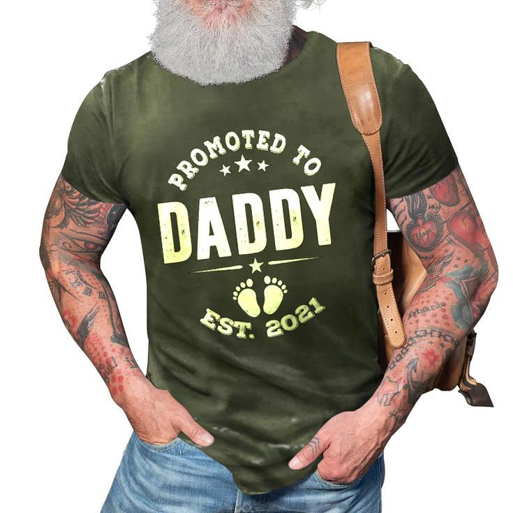 Promoted To Daddy 2021 Pregnancy Announcement Baby Shower 3D Print Casual Tshirt