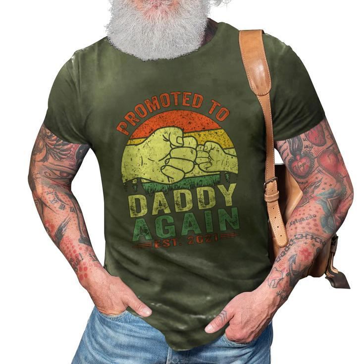 Promoted To Daddy Again Est2021 Fathers Day 3D Print Casual Tshirt
