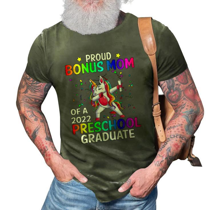 Proud Bonus Mom Of A 2022 Preschool Graduate Unicorn 3D Print Casual Tshirt