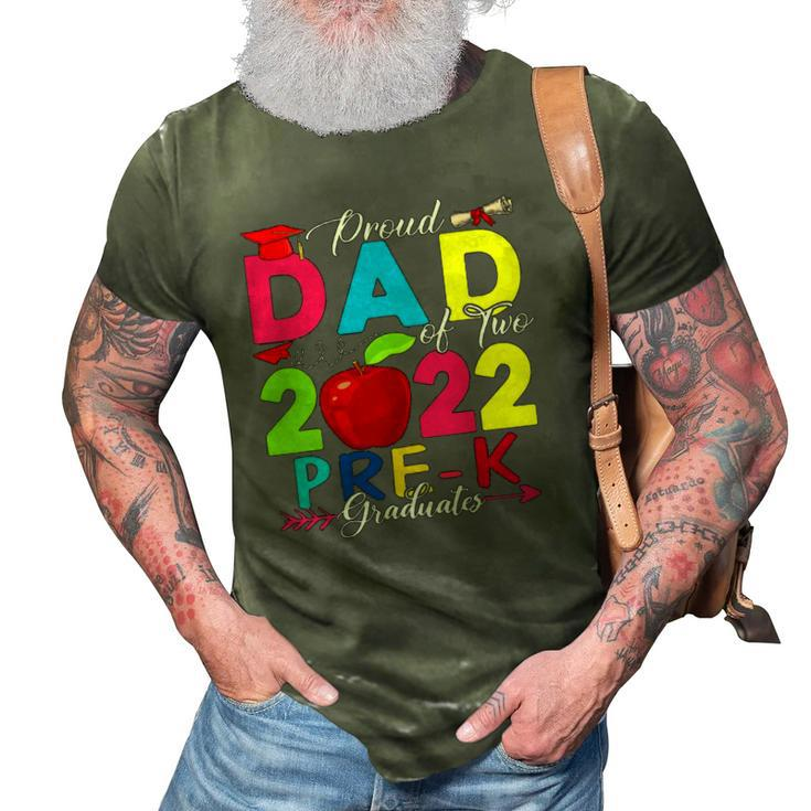 Proud Dad Of Two 2022 Pre-K Graduates Funny Family Lover 3D Print Casual Tshirt