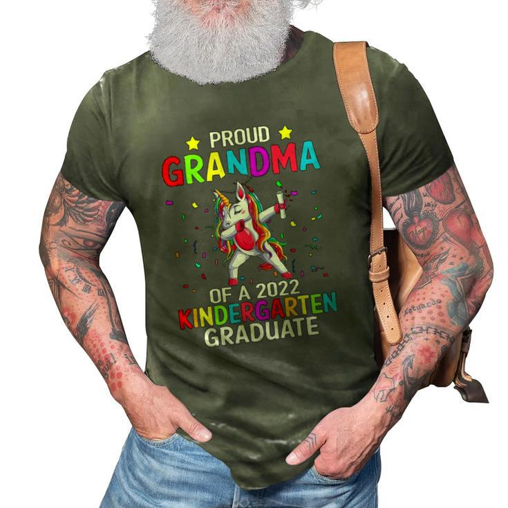 Proud Grandma Of A 2022 Kindergarten Graduate Unicorn 3D Print Casual Tshirt