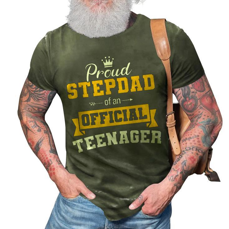 Proud Stepdad Of Official Nager 13 Birthday Funny Vintage  3D Print Casual Tshirt