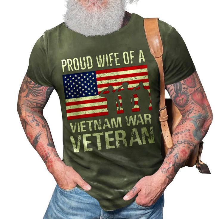 Proud Wife Vietnam War Veteran Husband Wives Matching Design 3D Print Casual Tshirt