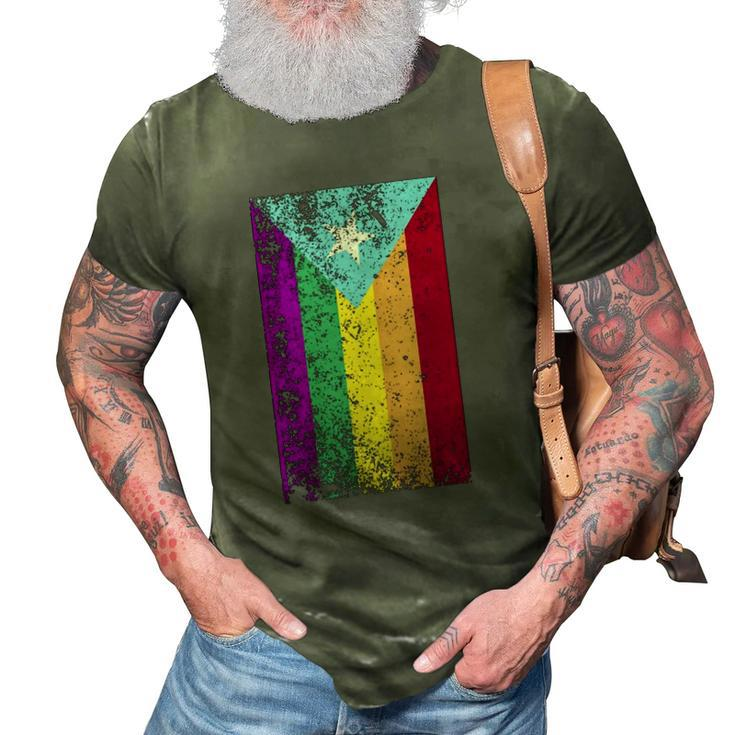 Puerto Rico Gay Pride Rainbow Flag  3D Print Casual Tshirt
