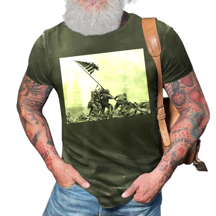 Raising The Flag On Iwo Jima Ww2 World War Ii Patriotic  3D Print Casual Tshirt