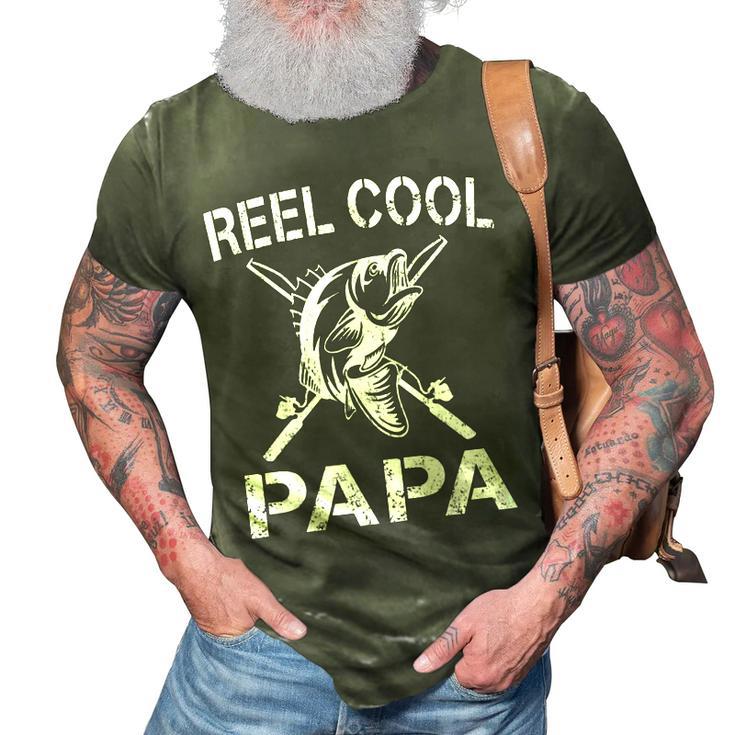 Reel Cool Papa Fishing Dad Gifts Fathers Day Fisherman Fish  3D Print Casual Tshirt