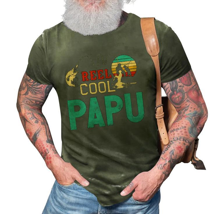 Reel Cool Papu Vintage Funny Fishing Rod Gift Fisherman Papu 3D Print Casual Tshirt