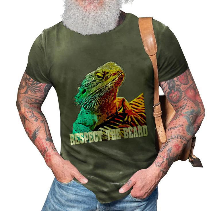 Respect The Beard Funny Bearded Dragon  3D Print Casual Tshirt