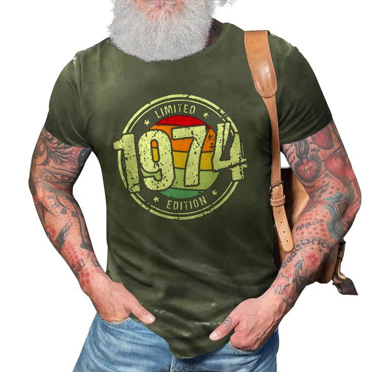 Retro 48 Years Old Vintage 1974 Limited Edition 48Th Birthday 3D Print Casual Tshirt