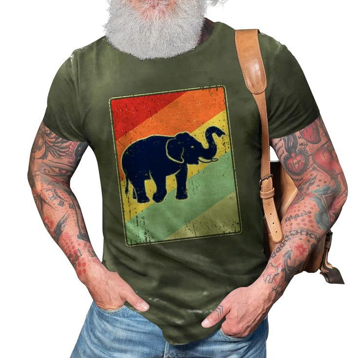 Retro Elephant - Vintage Elephant Distressed Gift 3D Print Casual Tshirt