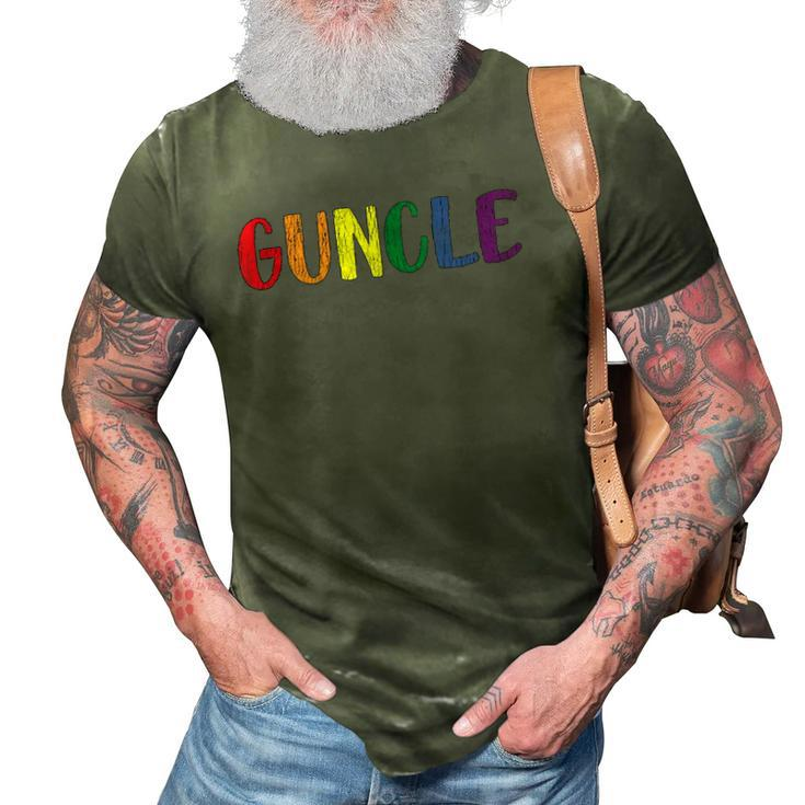Retro Vintage Guncle Pride Uncle Gay Family Matching Lgbtq 3D Print Casual Tshirt