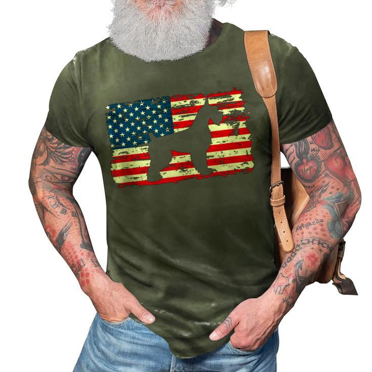 Schnauzer  For Dog Mom Dog Dad Usa Flag 4Th Of July  3D Print Casual Tshirt