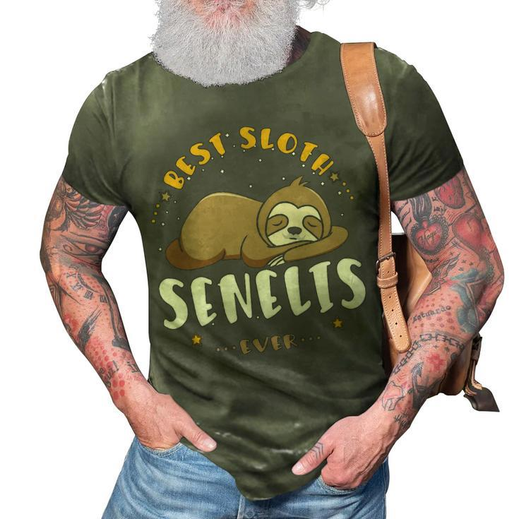 Senelis Grandpa Gift   Best Sloth Senelis Ever 3D Print Casual Tshirt