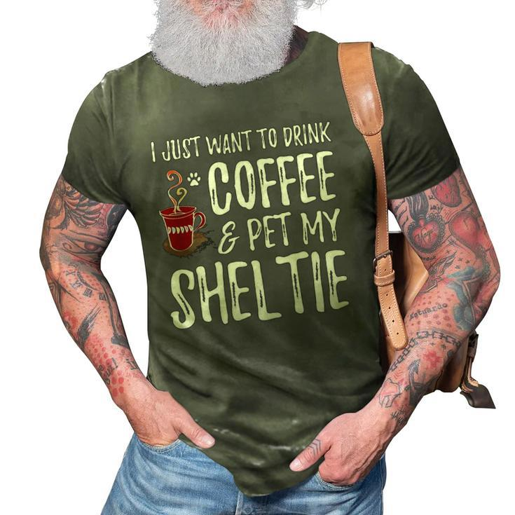 Sheltie Coffee Drinker Tees 3D Print Casual Tshirt