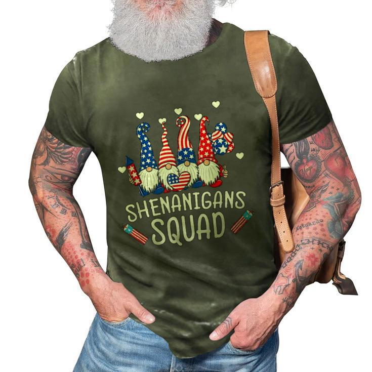 Shenanigans Squad 4Th Of July Gnomes Usa Independence Day 3D Print Casual Tshirt