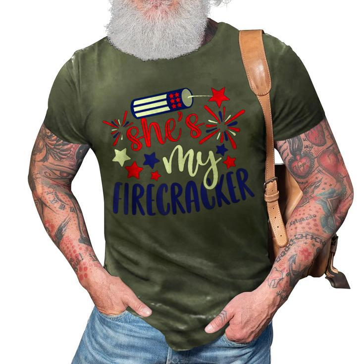 Shes My Firecracker His And Hers Patriot 4Th Of July  3D Print Casual Tshirt