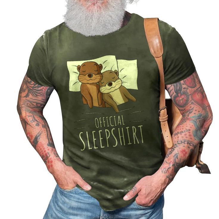 Sleeping Sea Otter Lover Napping Official Sleep 3D Print Casual Tshirt