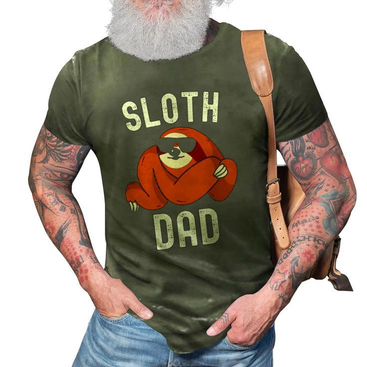 Sloth Dad Fathers Day Men Sloth Daddy Funny Sloth Lover Lazy 3D Print Casual Tshirt