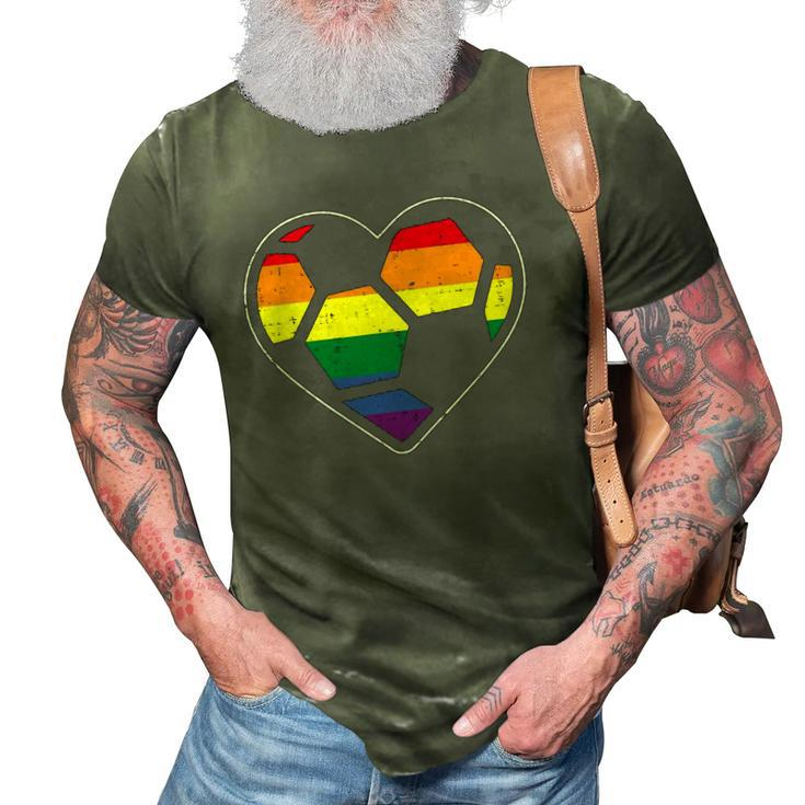 Soccer Heart Sport Lgbtq Rainbow Gay Pride Ally Men Women 3D Print Casual Tshirt