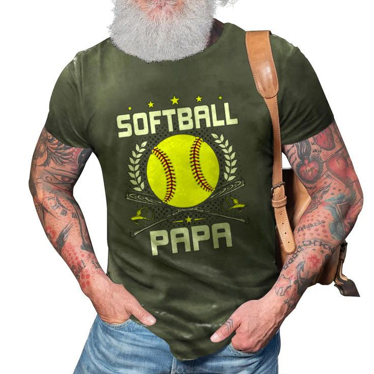 Softball Papa Baseball Lover Dad 3D Print Casual Tshirt