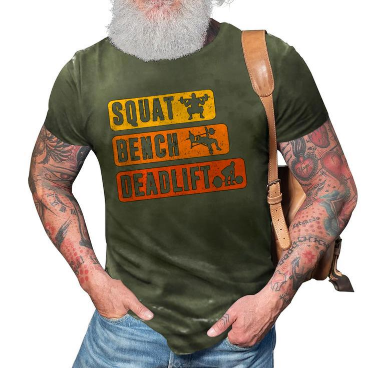 Squat Bench Deadlift Powerlifter Bodybuilding Fitness 3D Print Casual Tshirt
