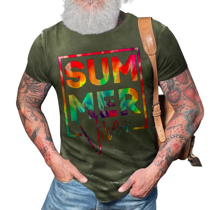 Summer Vibes Tie Dye Hello Summer Vacation  3D Print Casual Tshirt