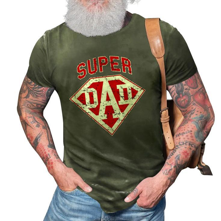 Super Dad Superhero Daddy Tee Funny Fathers Day Outfit 3D Print Casual Tshirt