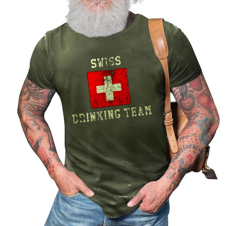 Swiss Drinking Team Funny National Pride Gift 3D Print Casual Tshirt