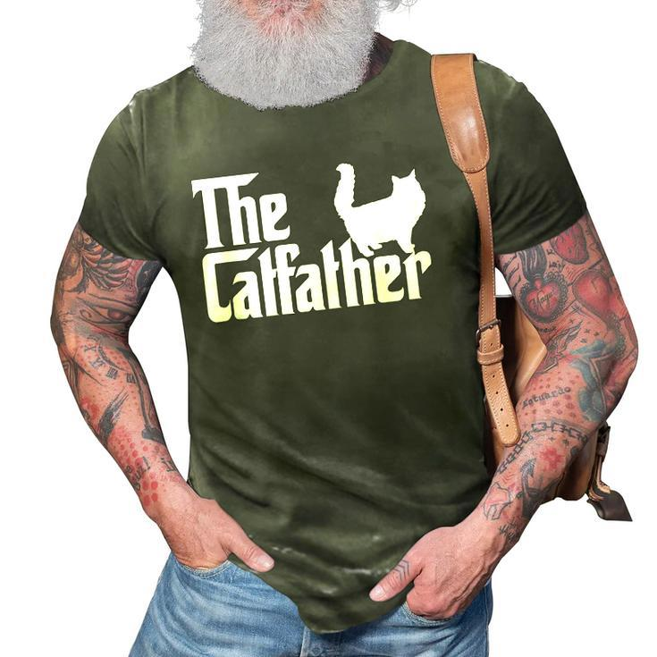 The Catfather Funny Cat Dad  For Men Cat Lover Gifts 3D Print Casual Tshirt