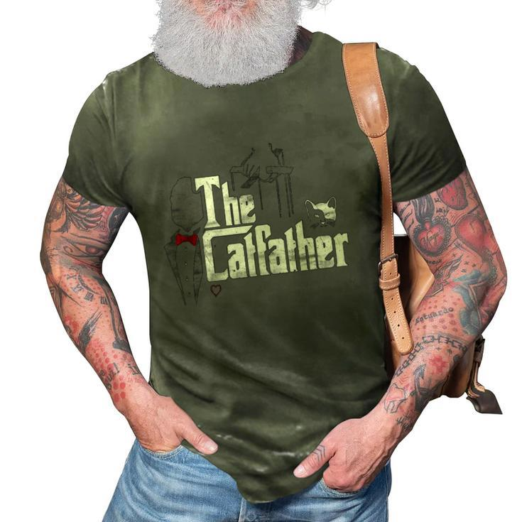 The Catfather  Funny Cat Dad Gift Father Of Cats  3D Print Casual Tshirt