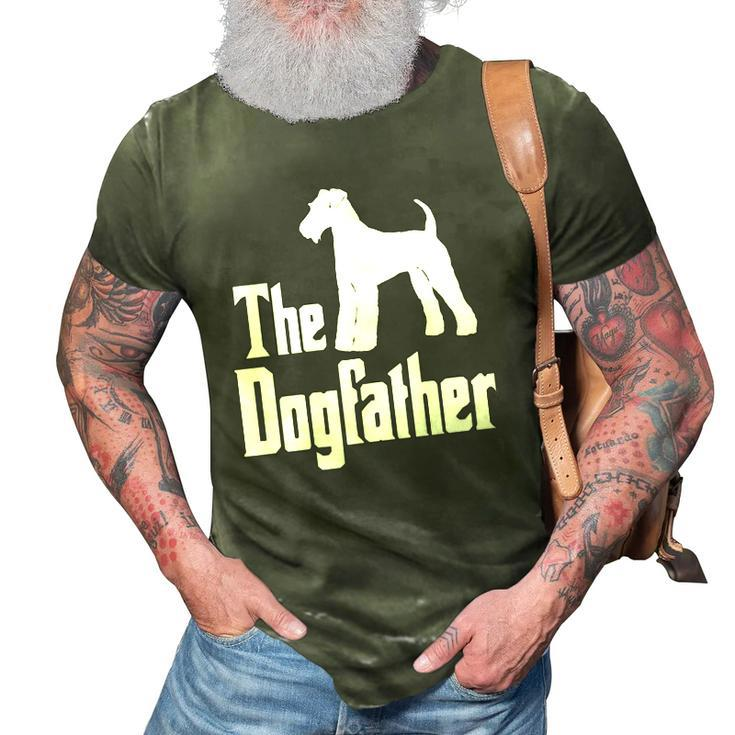 The Dogfather Airedale Terrier Silhouette Funny Gift Idea Classic 3D Print Casual Tshirt