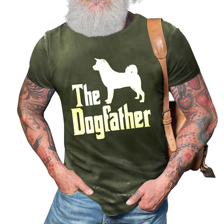 The Dogfather Akita Dog Silhouette Funny Gift Idea Classic 3D Print Casual Tshirt