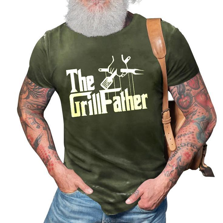 The Grillfather Funny Barbecue Grilling Bbq The Grillfather  3D Print Casual Tshirt