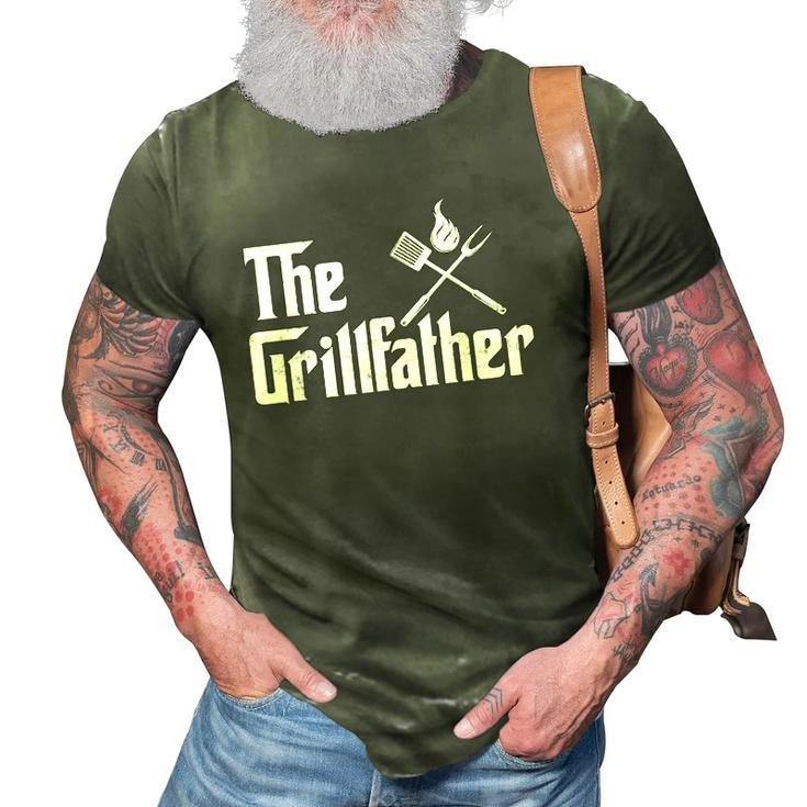 The Grillfather Funny Dad Bbq 3D Print Casual Tshirt