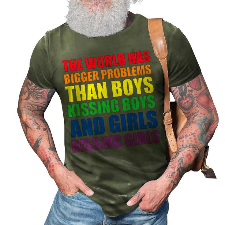The World Has Bigger Problems Lgbt-Q Pride Gay Proud Ally   3D Print Casual Tshirt