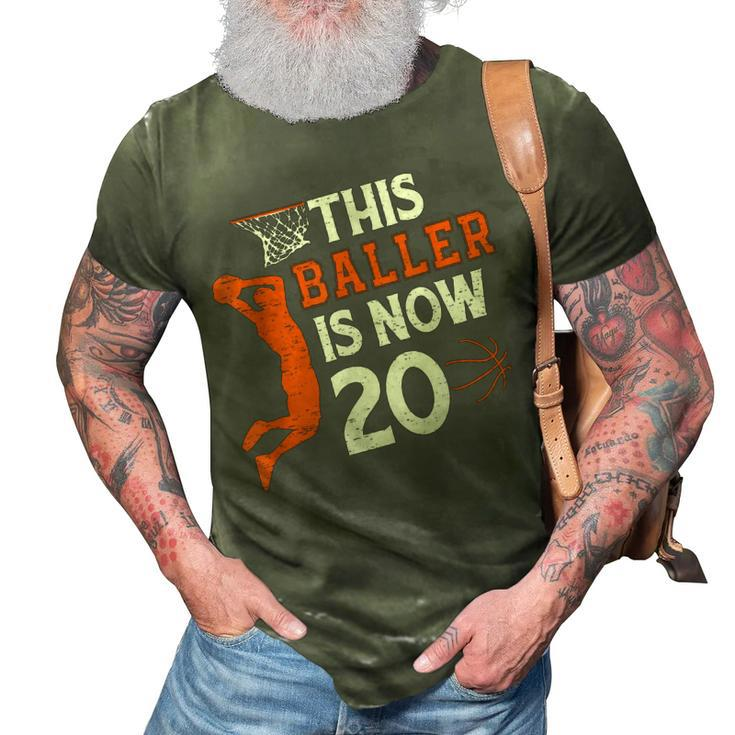 This Baller Is Now 20 Basketball 20Th Birthday Sport  3D Print Casual Tshirt