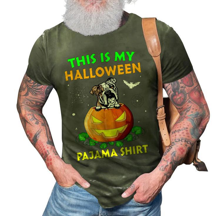 This Is My Halloween Costume Pajama English Bulldog Lover  3D Print Casual Tshirt