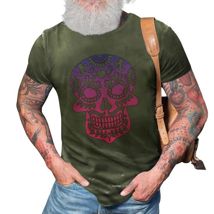 Traditional Day Of The Dead Mexico Calavera Sugar Skull 3D Print Casual Tshirt