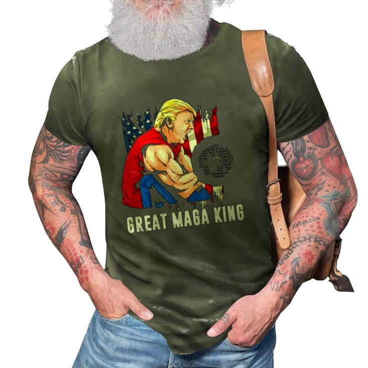 Trump Muscle Old The Great Maga King Ultra Maga Patriotic Flag Us 3D Print Casual Tshirt