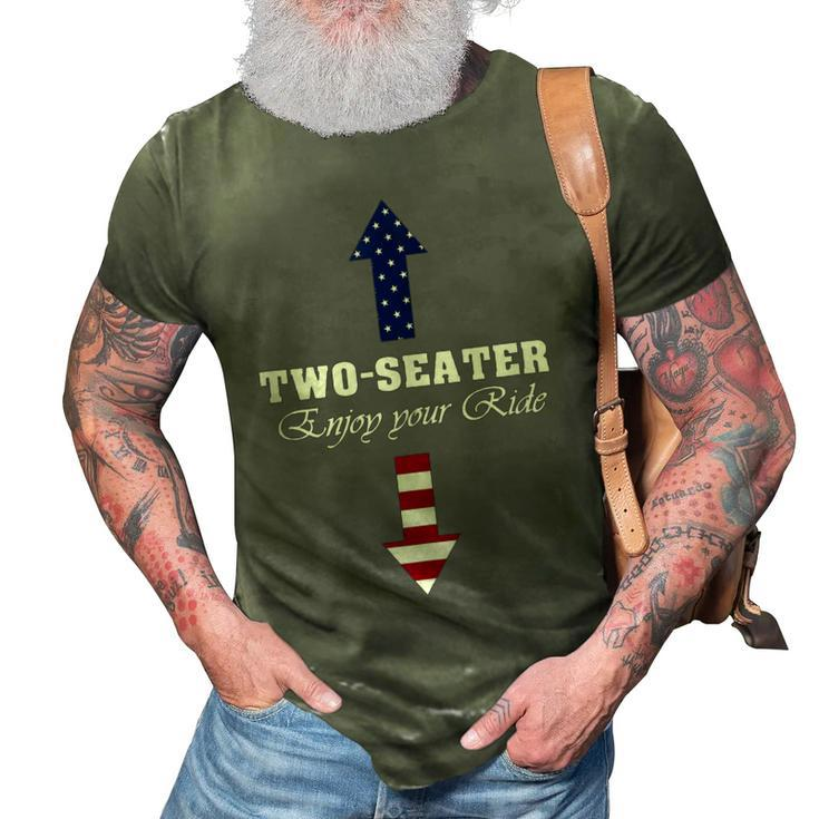 Two Seater Dad Joke American Flag 4Th Of July Motorbiking V2 3D Print Casual Tshirt