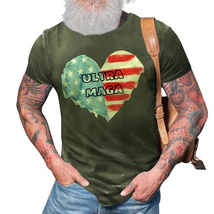 Ultra Maga  And Proud Of It  American Flag  Vote Red  3D Print Casual Tshirt