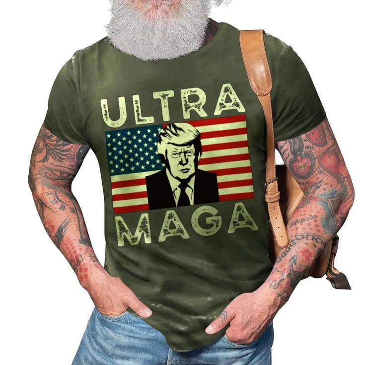 Ultra Maga Funny Trump Biden Usa 3D Print Casual Tshirt